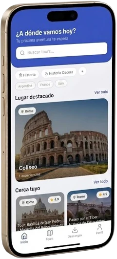 Pantalla de inicio de la app Trevurs